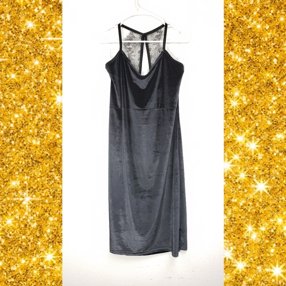 NEW blck Velvet Stretch Sexy off-shoulder Backless - Picture 4 of 8